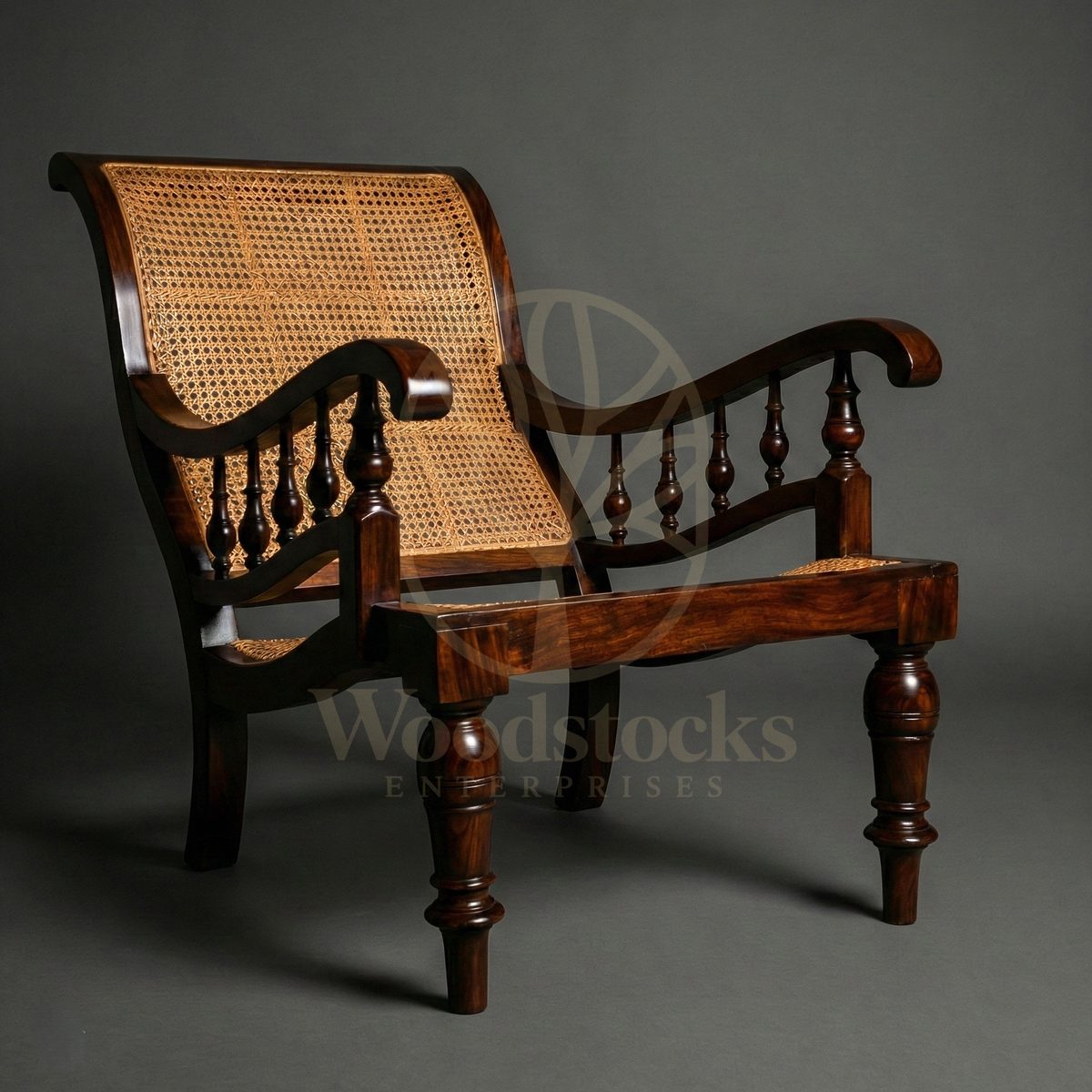 Luxury Teak Ceylon Plantation Cane Chair, Saharanpur, Living Room Chair