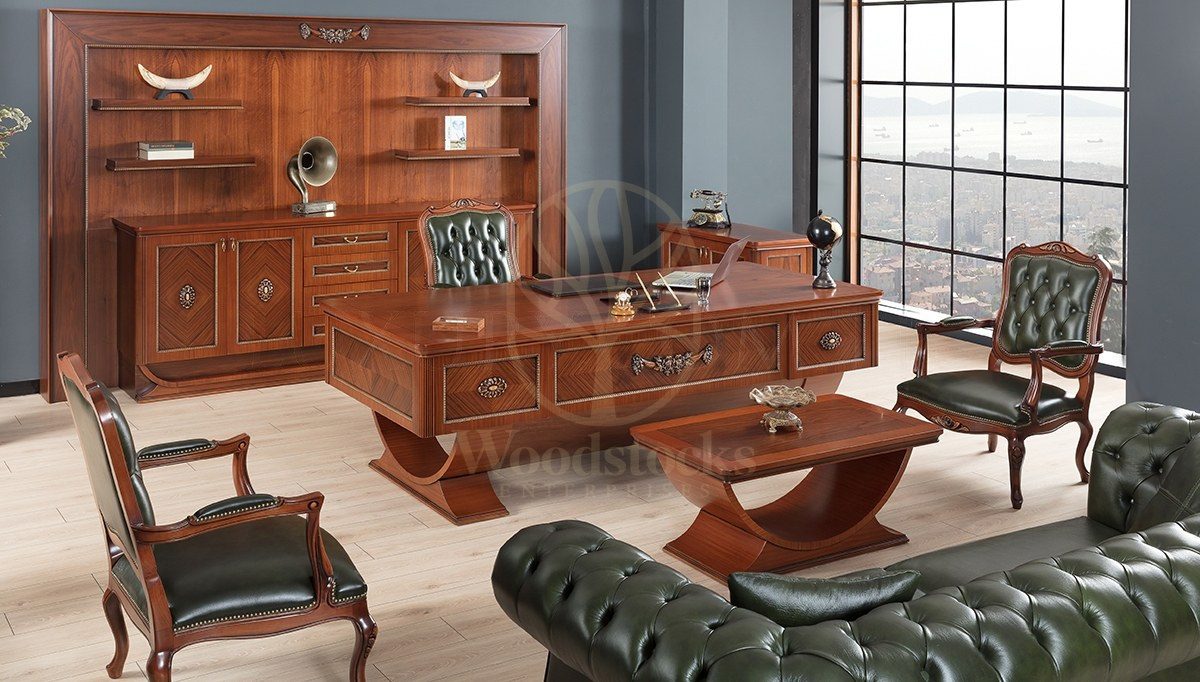 Royal Sarika Hand Carved Teak Office Table, Saharanpur, Office & Study Table