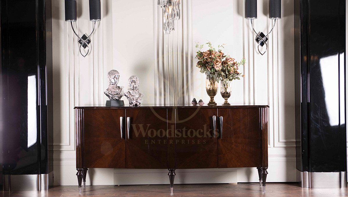 Luxury Sentinus Art Deco Handcrafted Teak Dining Table Set, Saharanpur, view 3