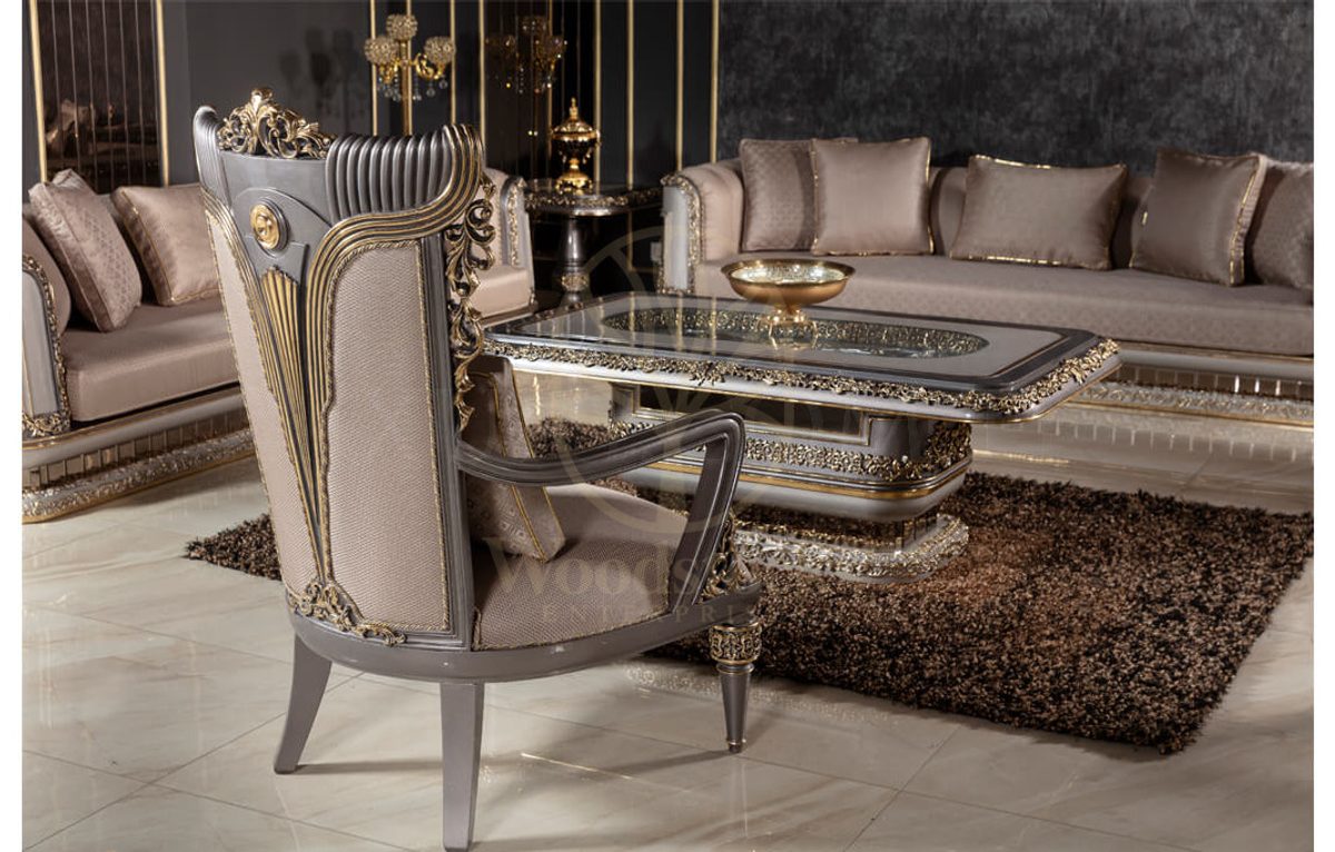 Royal Salerno Hand Carved Teak Sofa Set, Saharanpur, view 8