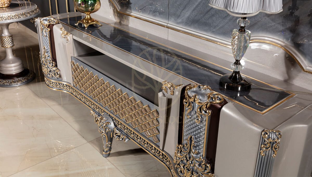 Royal Potenza Hand Carved Teak TV Cabinet, Saharanpur, view 4