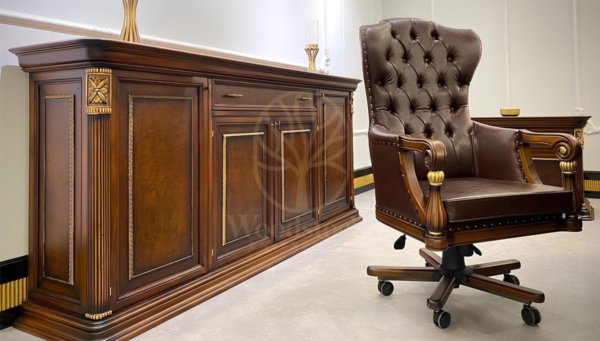 Royal Ferro Hand Carved Teak Office Table, Saharanpur, view 3