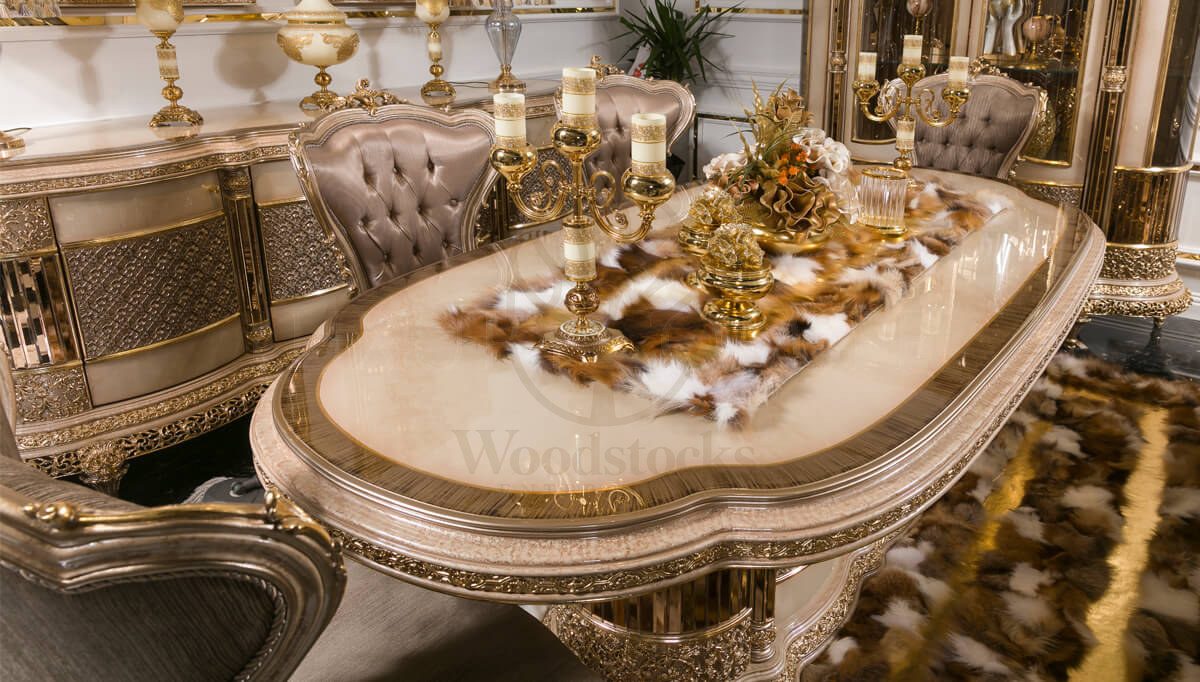 Royal Dining Velvet Hand Carved Teak Dining Table Set, Saharanpur, view 2