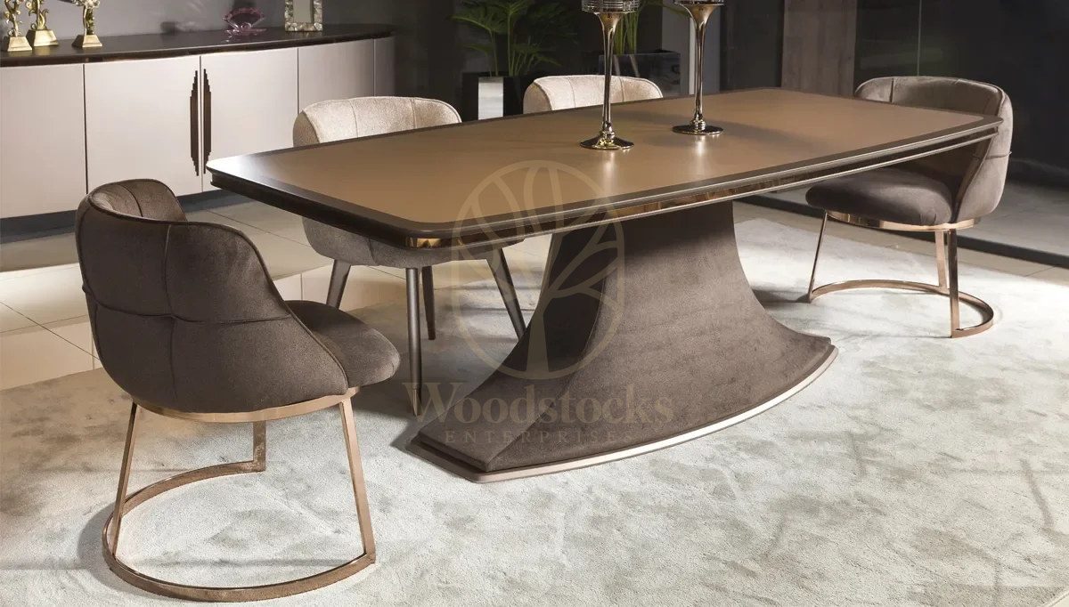 Luxury Rafale Handcrafted Teak Dining Table Set, Saharanpur, view 3