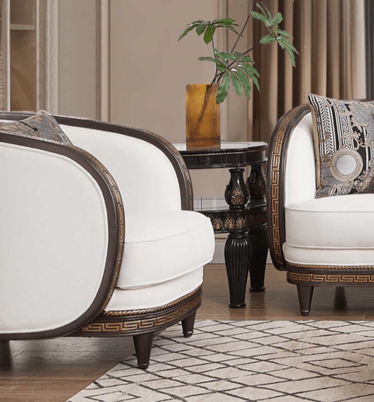 WSE High Quality Teak Wood Luxury Bedroom Chair VI, Bedroom Chair