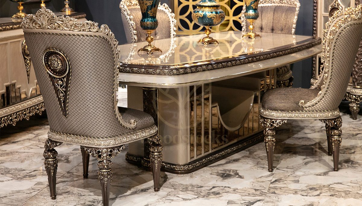 Royal Bolonya Hand Carved Teak Dining Table Set, Saharanpur, view 6