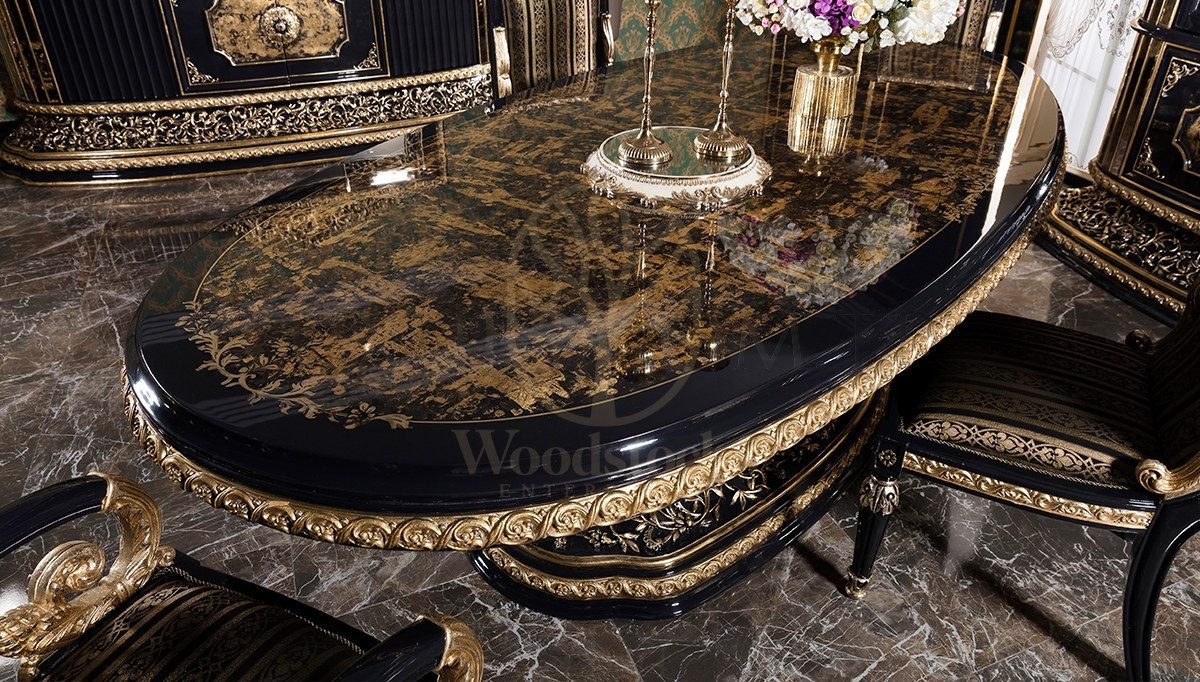 Royal Hercai Hand Carved Teak Dining Table Set, Saharanpur, view 5