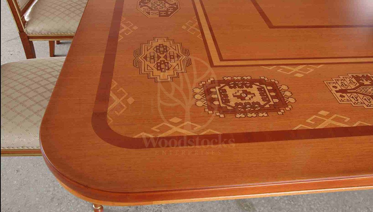 Royal Stonas Bronze Hand Carved Teak Meeting Table, Saharanpur, view 2