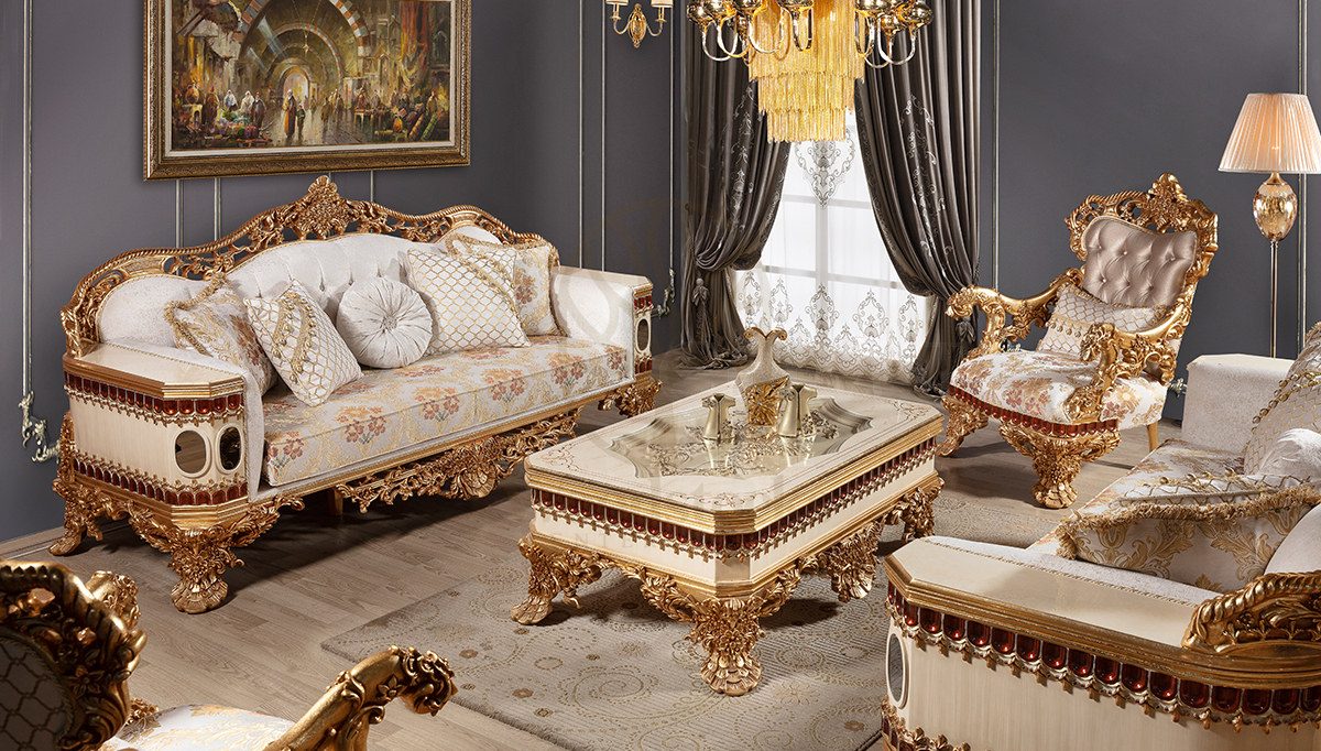 Royal Almati Hand Carved Teak Sofa Set, Saharanpur, Sofa Set