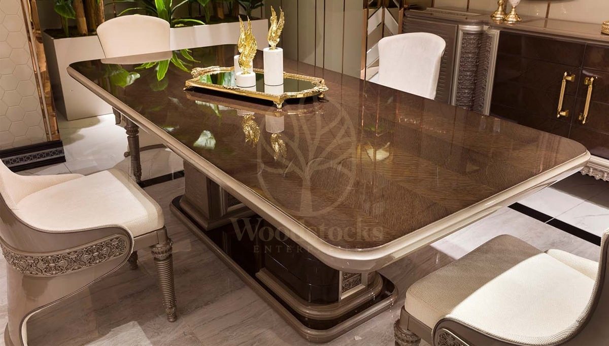 Luxury Teresa Handcrafted Teak Dining Table Set, Saharanpur, view 3