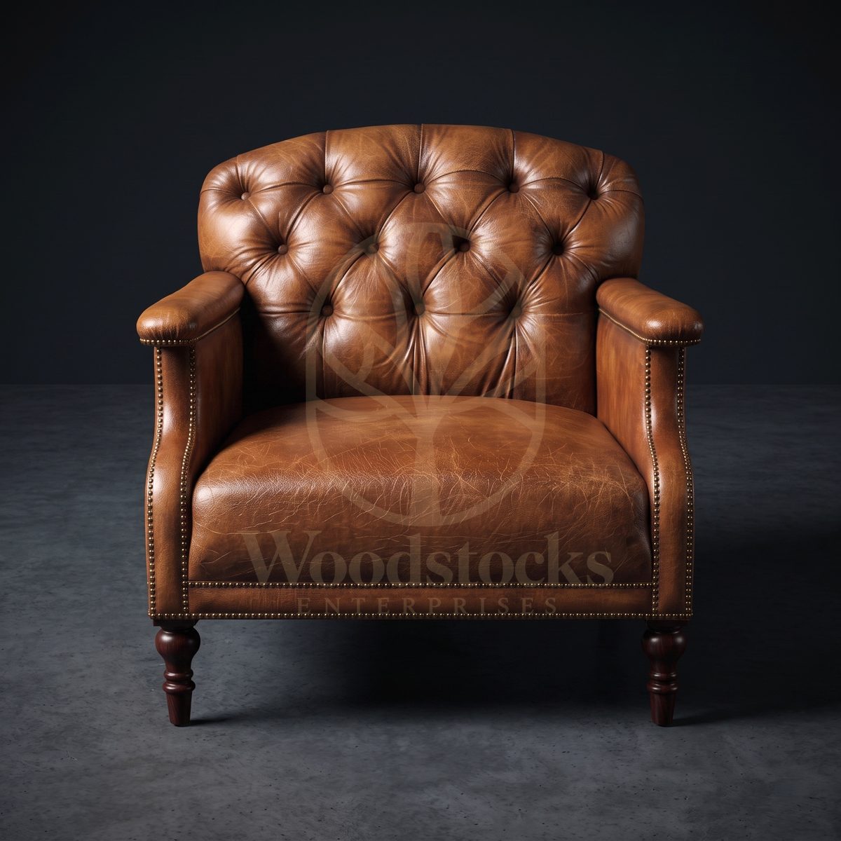 Luxury Teak Highland Lodge Leather Armchair, Saharanpur, view 2