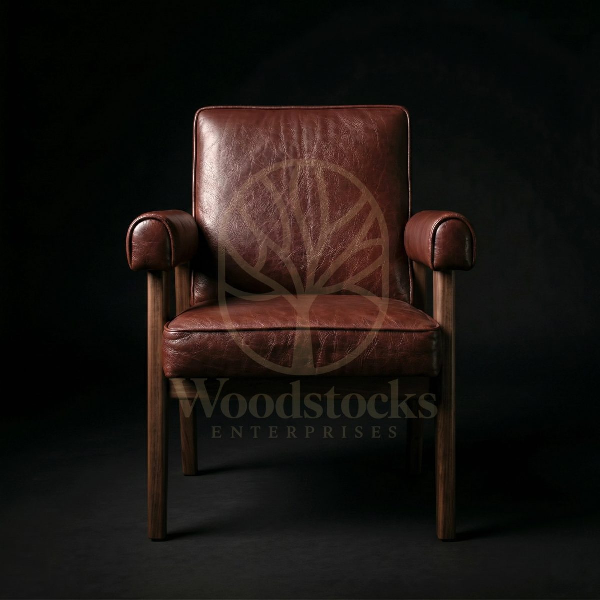 Luxury Teak PJ Modernist Leather Armchair, Saharanpur, view 2