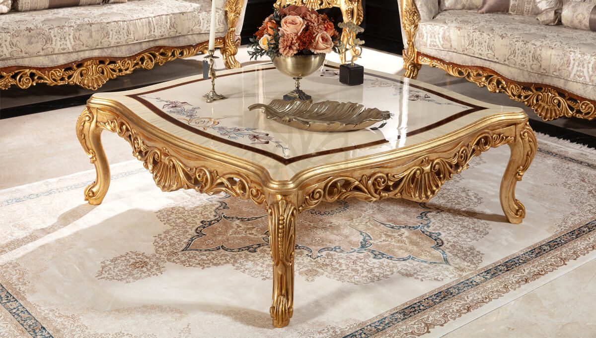 Royal Martinik Gold Leaf Hand Carved Teak Sofa Set, Saharanpur, view 9