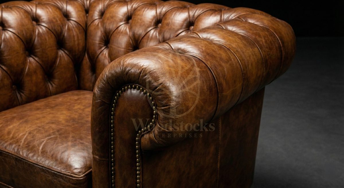 Luxury Teak Westminster Gentleman’s Chesterfield Suite, Saharanpur, view 5