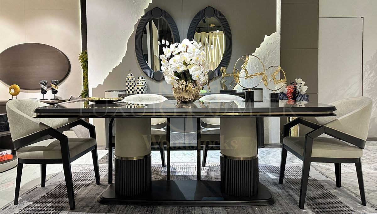 Luxury Pavena Handcrafted Teak Dining Table Set, Saharanpur, view 4