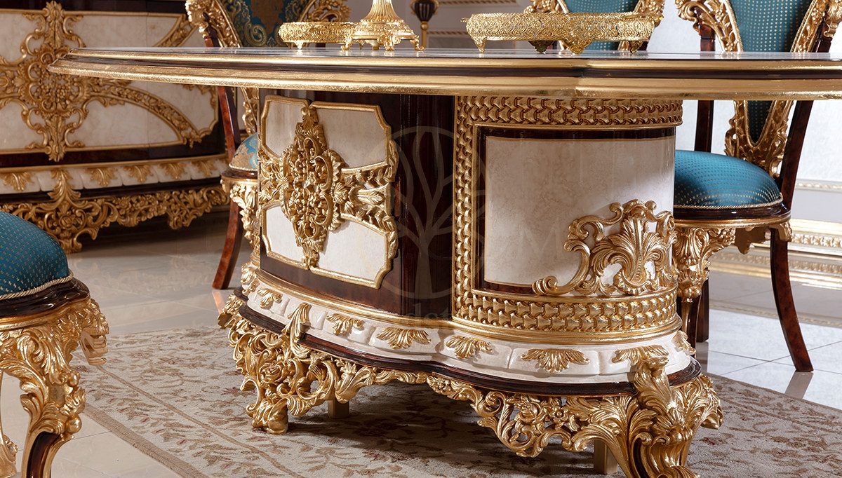 Royal Hunkar Hand Carved Teak Dining Table Set II, Saharanpur, view 10