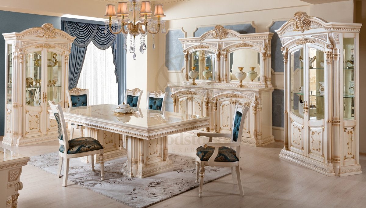 Royal Vera Hand Carved Teak Dining Table Set, Saharanpur, Dining Table