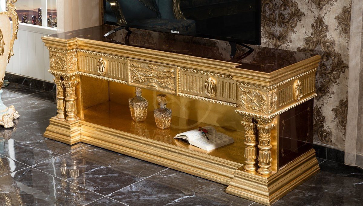 Royal Sah Hand Carved Teak TV Cabinet, Saharanpur, view 2