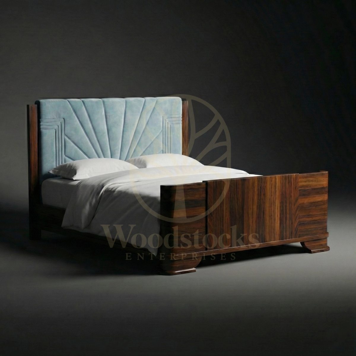 Luxury Teak Rive Droite Geometric Deco Bed, Saharanpur, King Size Bed