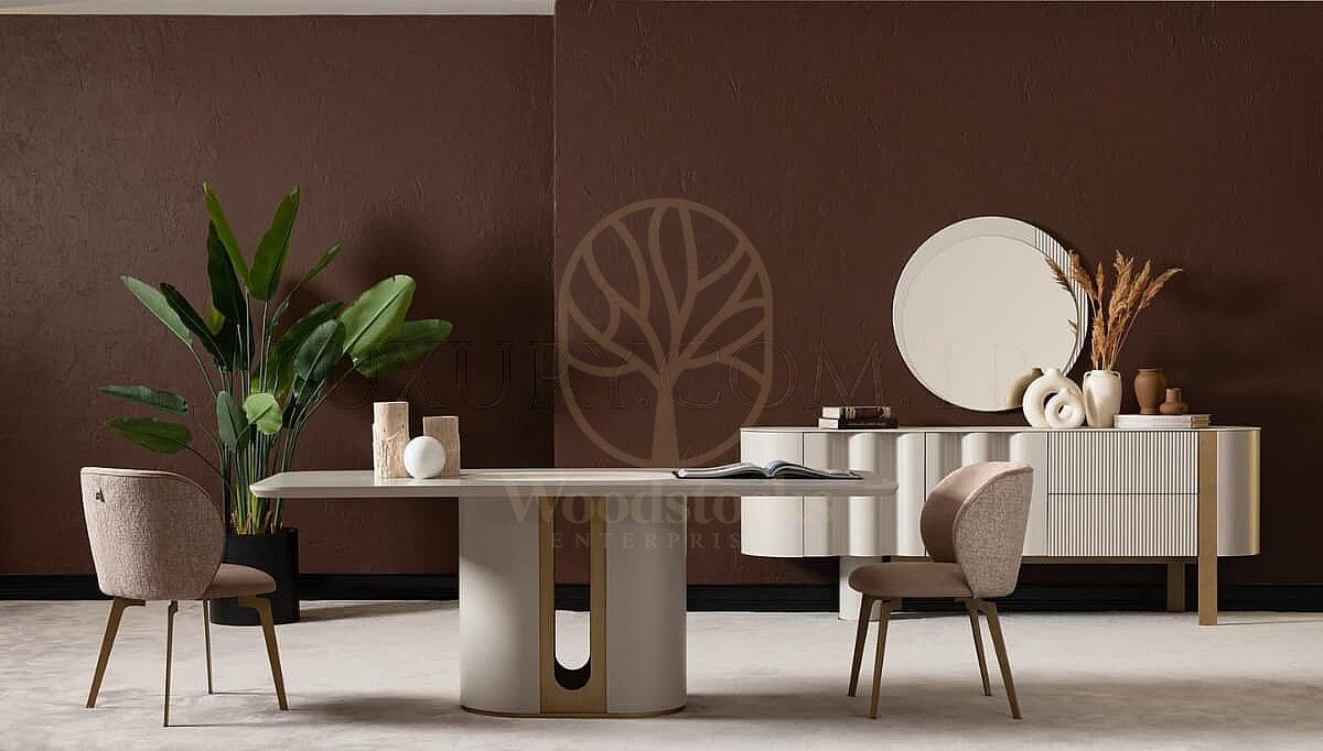 Luxury Moda Handcrafted Teak Dining Table Set, Saharanpur, view 3