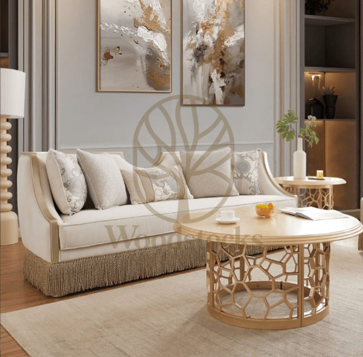Teak Sleek Sofa Set, alternate view