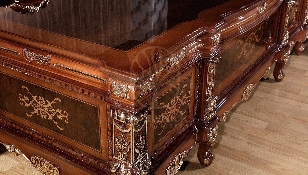 Royal Saray Hand Carved Teak Office Table, Saharanpur, view 5