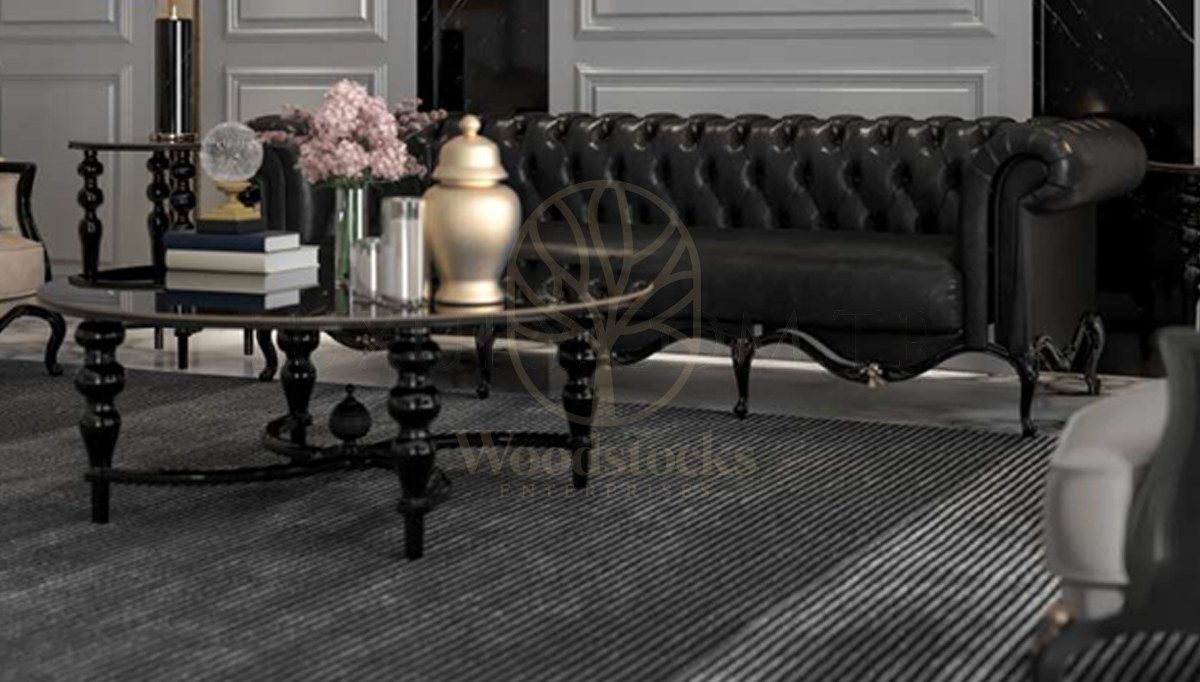 Luxury Daimon Art Deco Handcrafted Teak Sofa Set, Saharanpur, view 4
