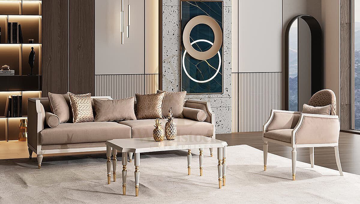 Luxury Nerina Handcrafted Teak Sofa Set, Saharanpur, view 3