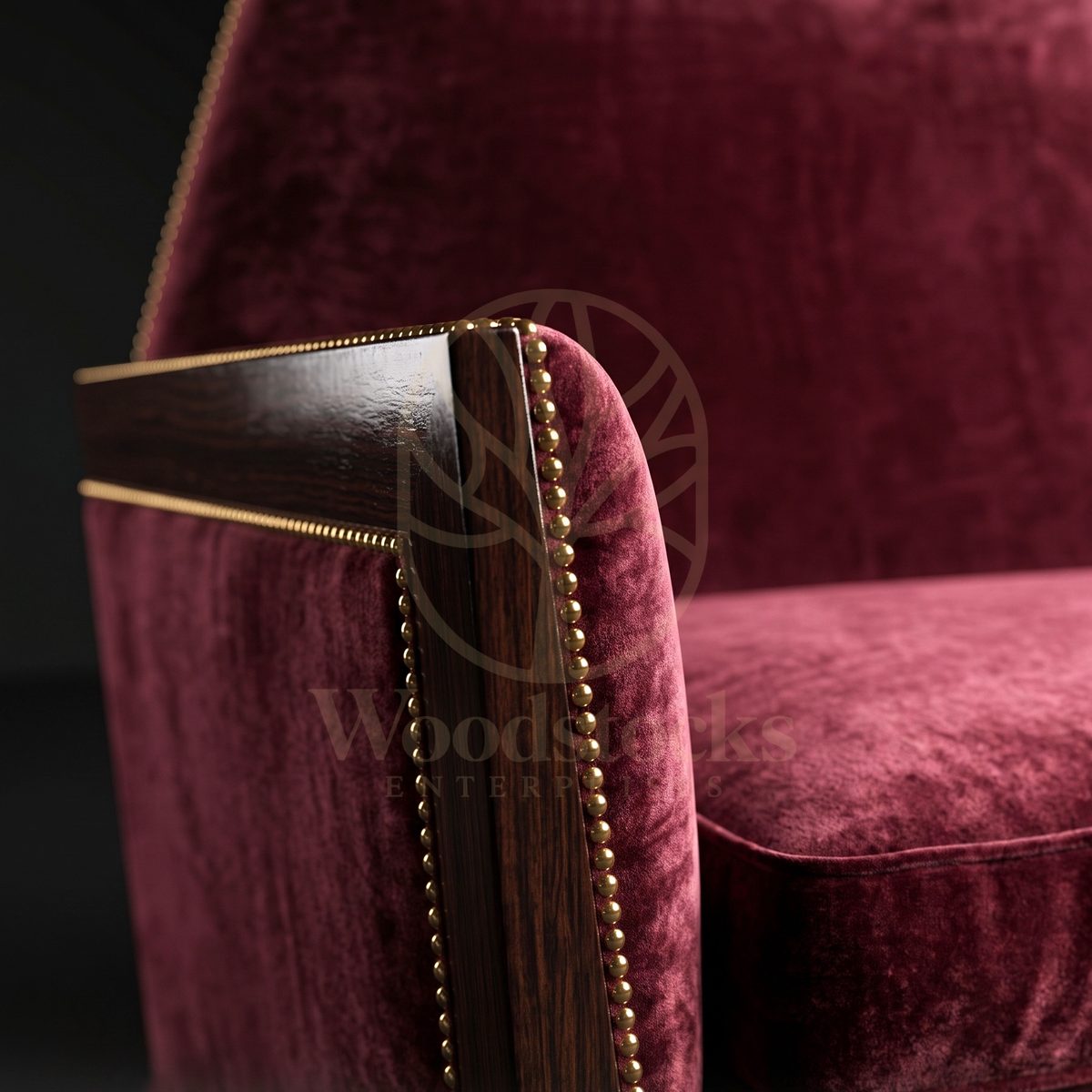 Luxury Teak Montparnasse Nocturne Art Deco Loveseat, Saharanpur, view 3