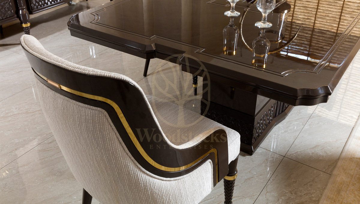 Luxury Lenora Handcrafted Teak Dining Table Set, Saharanpur, view 4