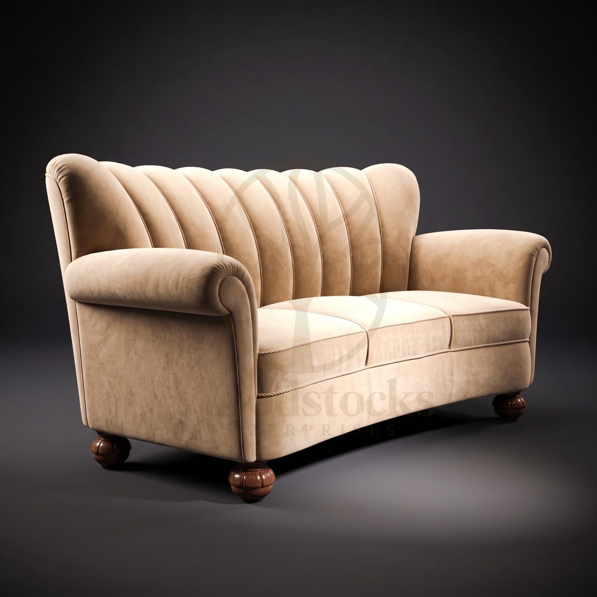 Luxury Teak Gothenburg Curved Deco Settee, Saharanpur, view 2