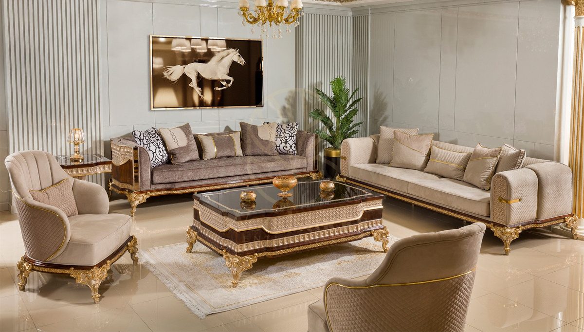 Royal Lotus Hand Carved Teak Sofa Set, Saharanpur, Sofa Set
