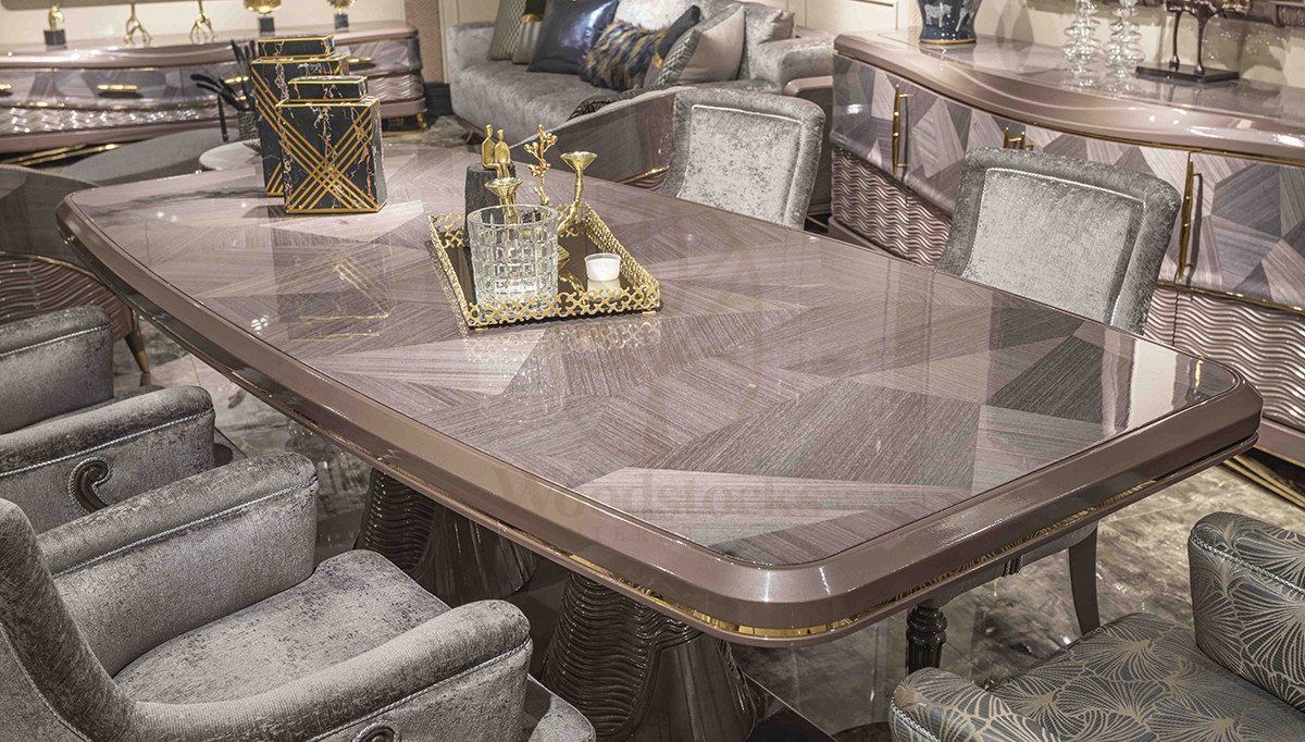 Luxury Lotaro Handcrafted Teak Dining Table Set, Saharanpur, view 6