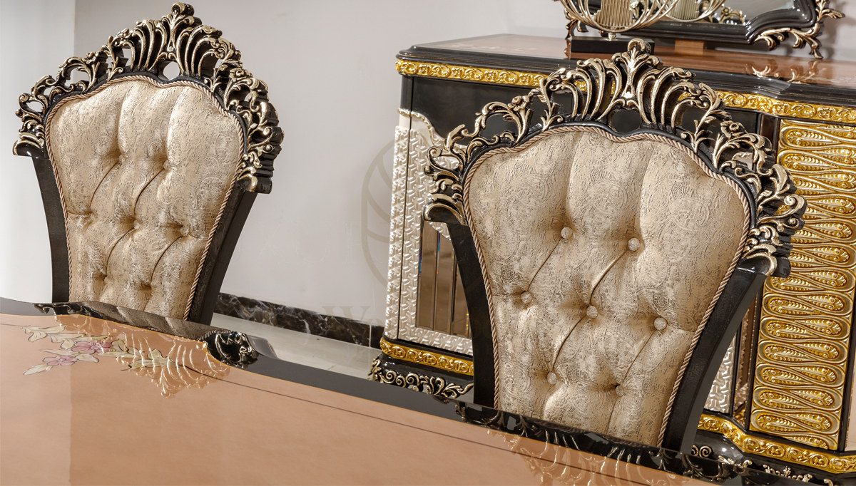 Royal Selda Hand Carved Teak Dining Table Set, Saharanpur, view 7