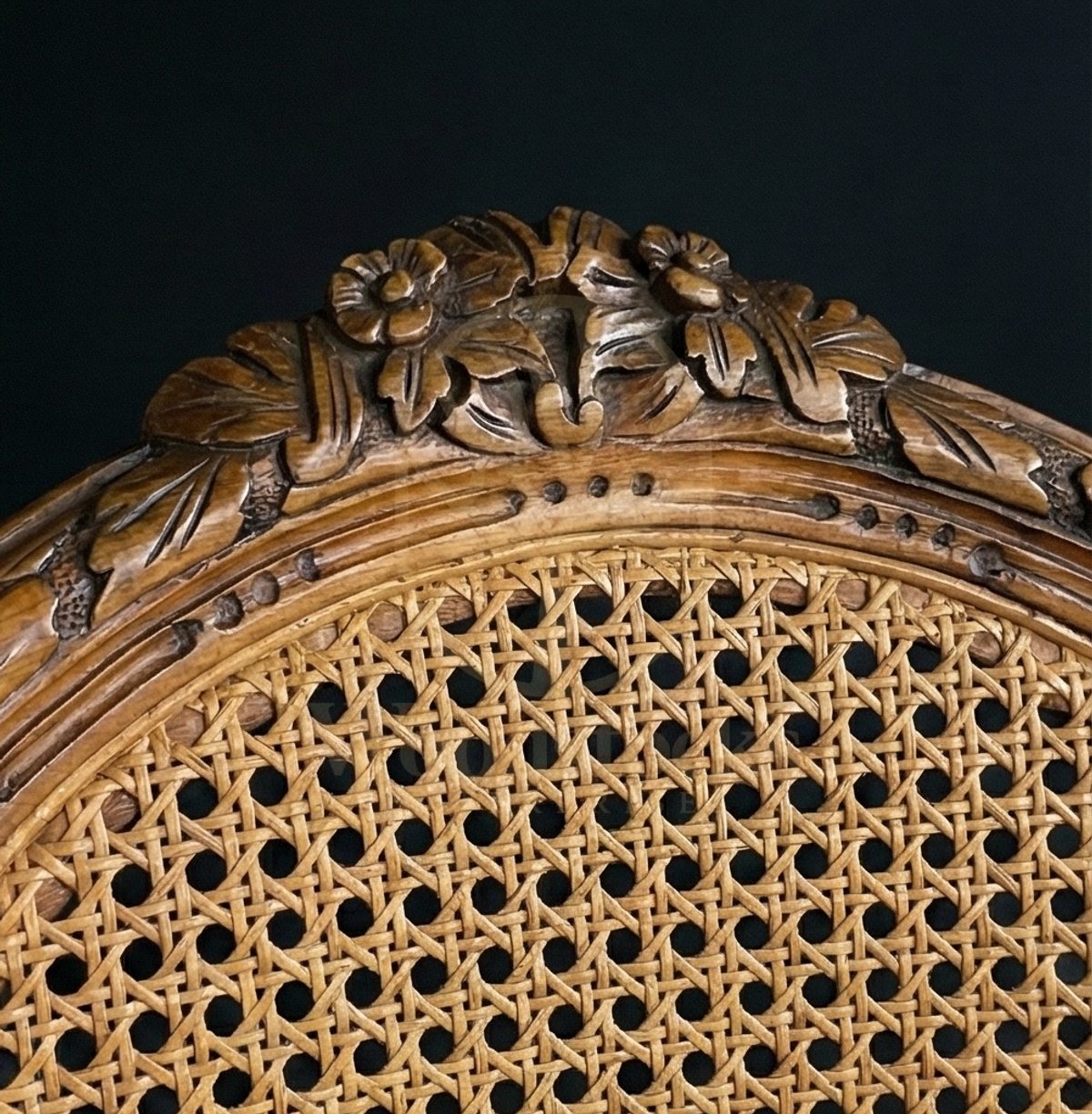 Royal Teak Le Fauteuil d’Orsay Parisian Cane-Back Salon Chair, Saharanpur, view 3