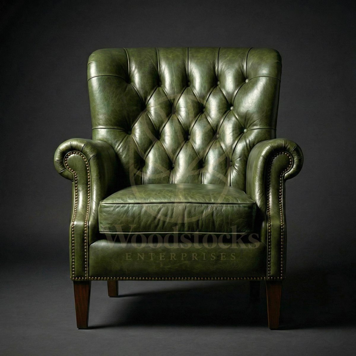 Luxury Teak Diplomat’s Wingback Leather Chair, Saharanpur, view 2