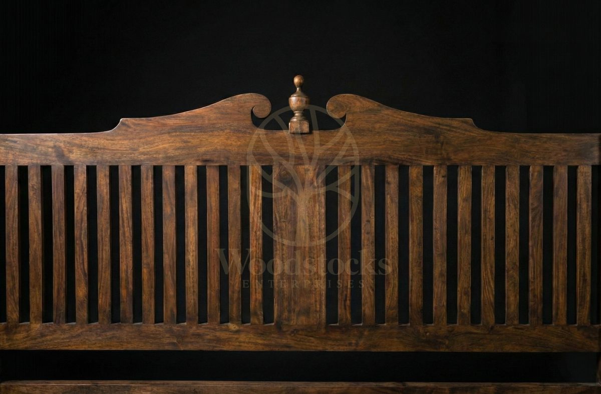Royal Hand Carved Teak British Residency Slat-Back Poster Bed, Saharanpur, view 4