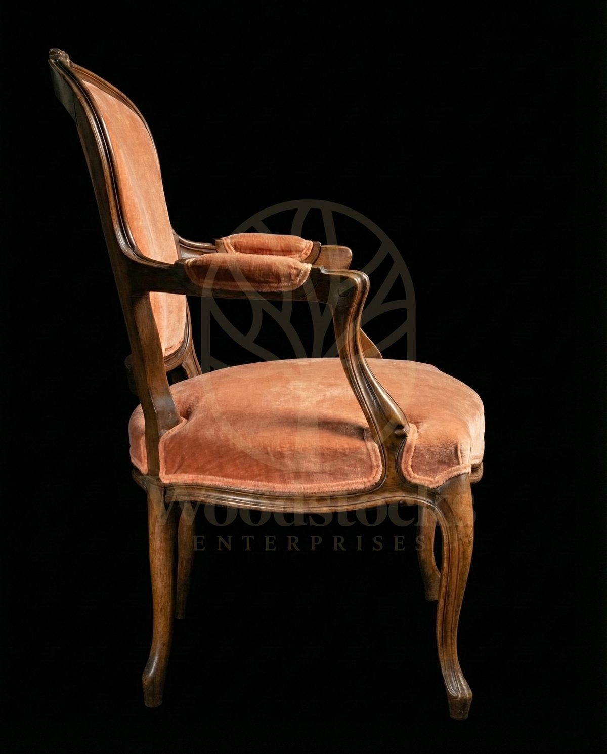 Royal Hand Carved Teak Coquille Crest Louis XV Armchair, Saharanpur, view 3