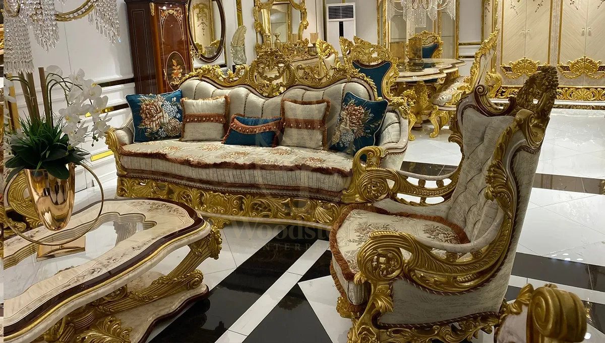 Royal Kral Hand Carved Teak Sofa Set, Saharanpur, Sofa Set
