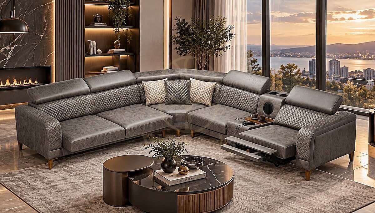 Luxury Merano Handcrafted Teak L-Shape Sofa, Saharanpur, L Shape Sofa