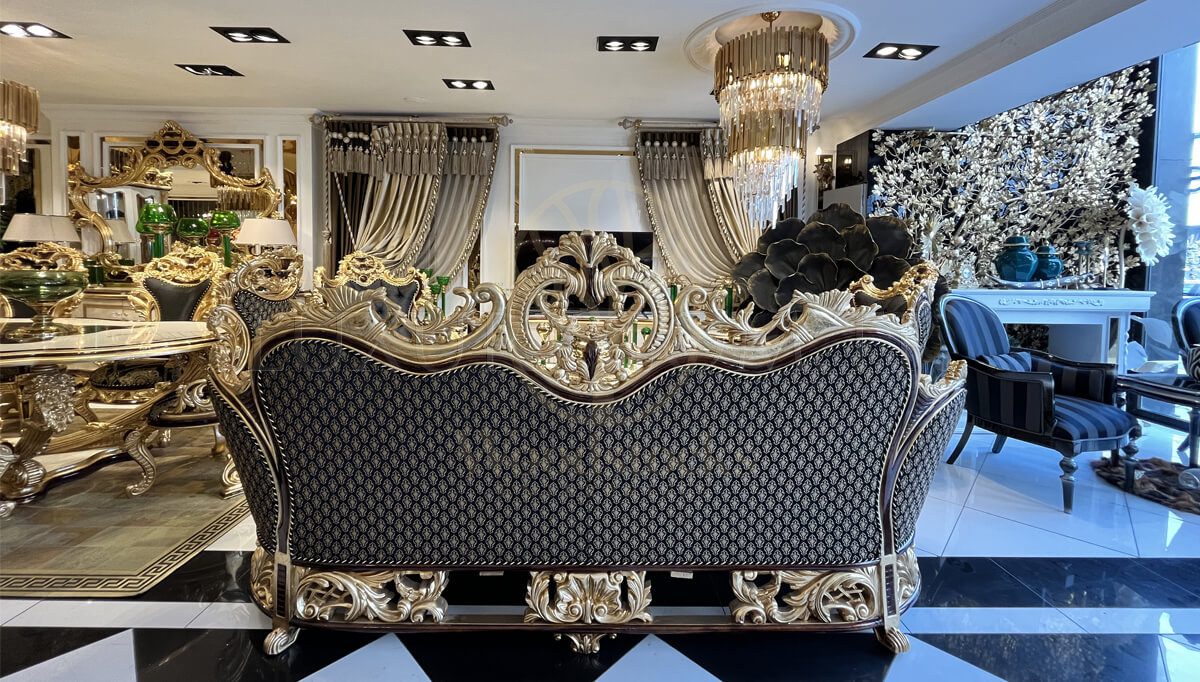 Royal Kral Black Hand Carved Teak Sofa Set, Saharanpur, view 6
