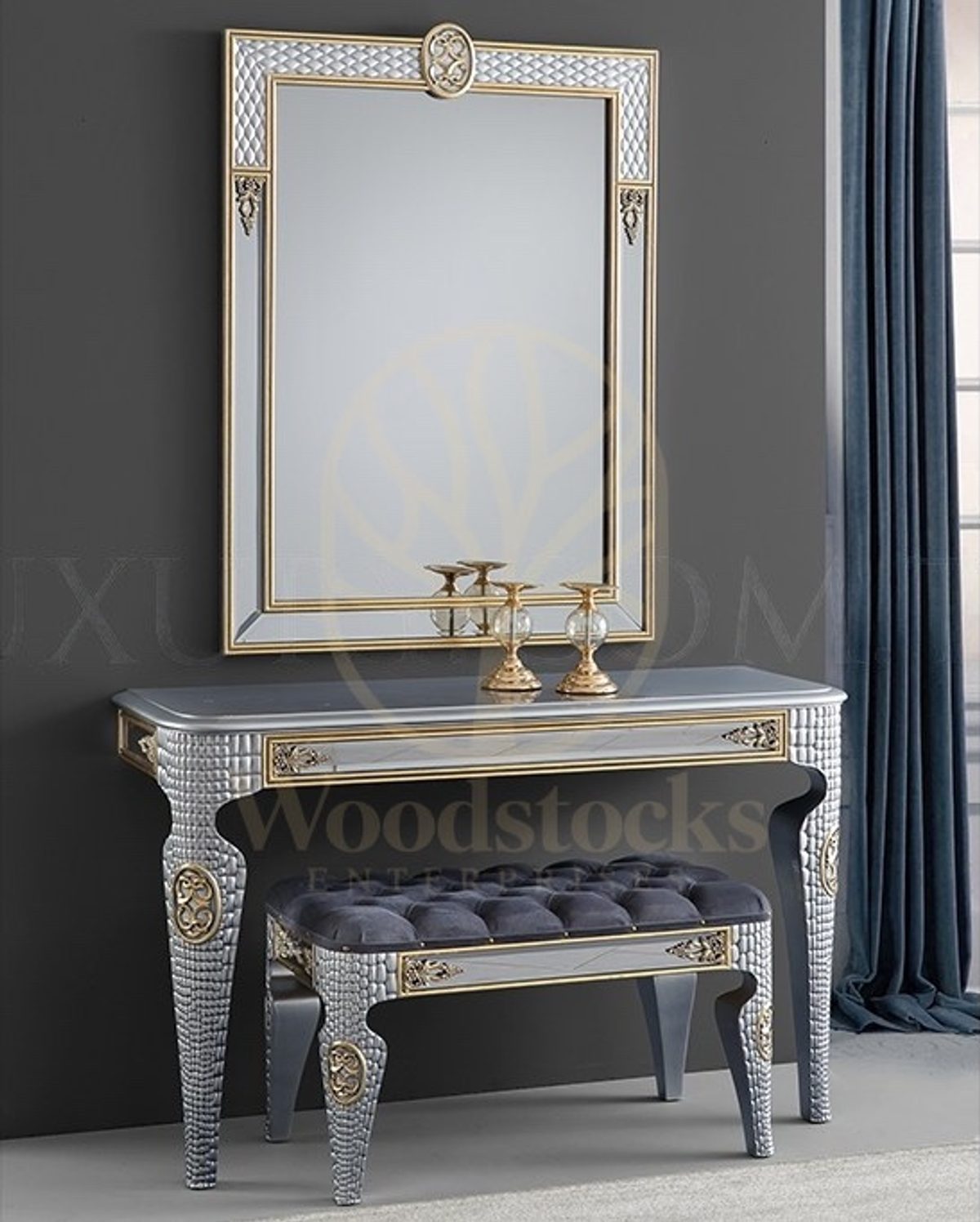 Royal Duru Hand Carved Teak Dressing Table, Saharanpur, Dressing Table