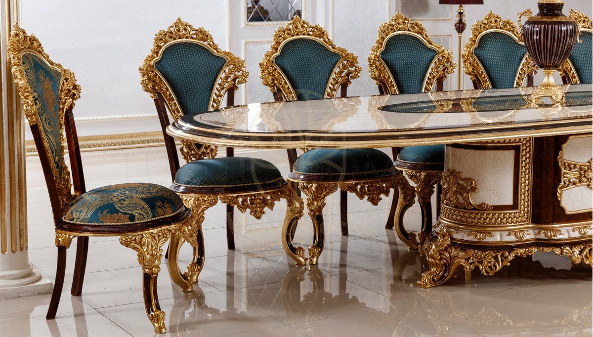 Luxury Hunkar Handcrafted Teak Dining Table Set, Saharanpur, view 3