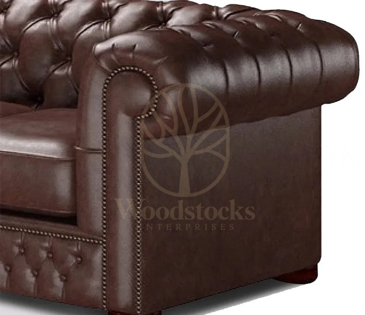 Royal Nirva Blue Chesterfield Hand Carved Teak L-Shape Sofa, Saharanpur, view 5