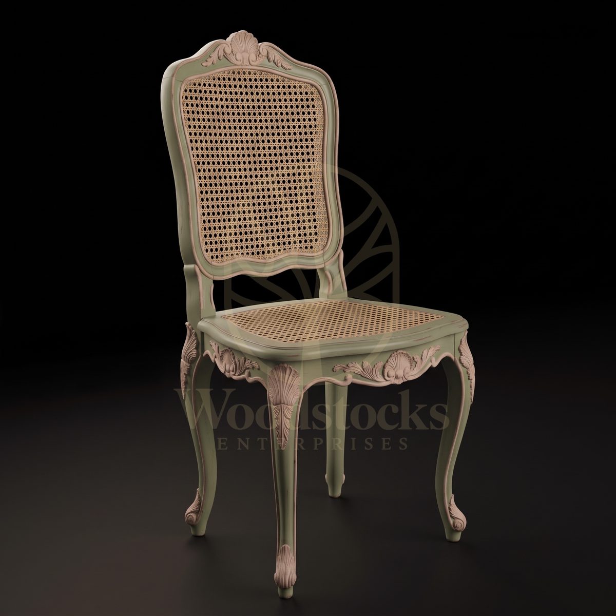 Royal Hand Carved Teak Avignon Garden Rococo Cane-Back Dining Set, Saharanpur, view 5