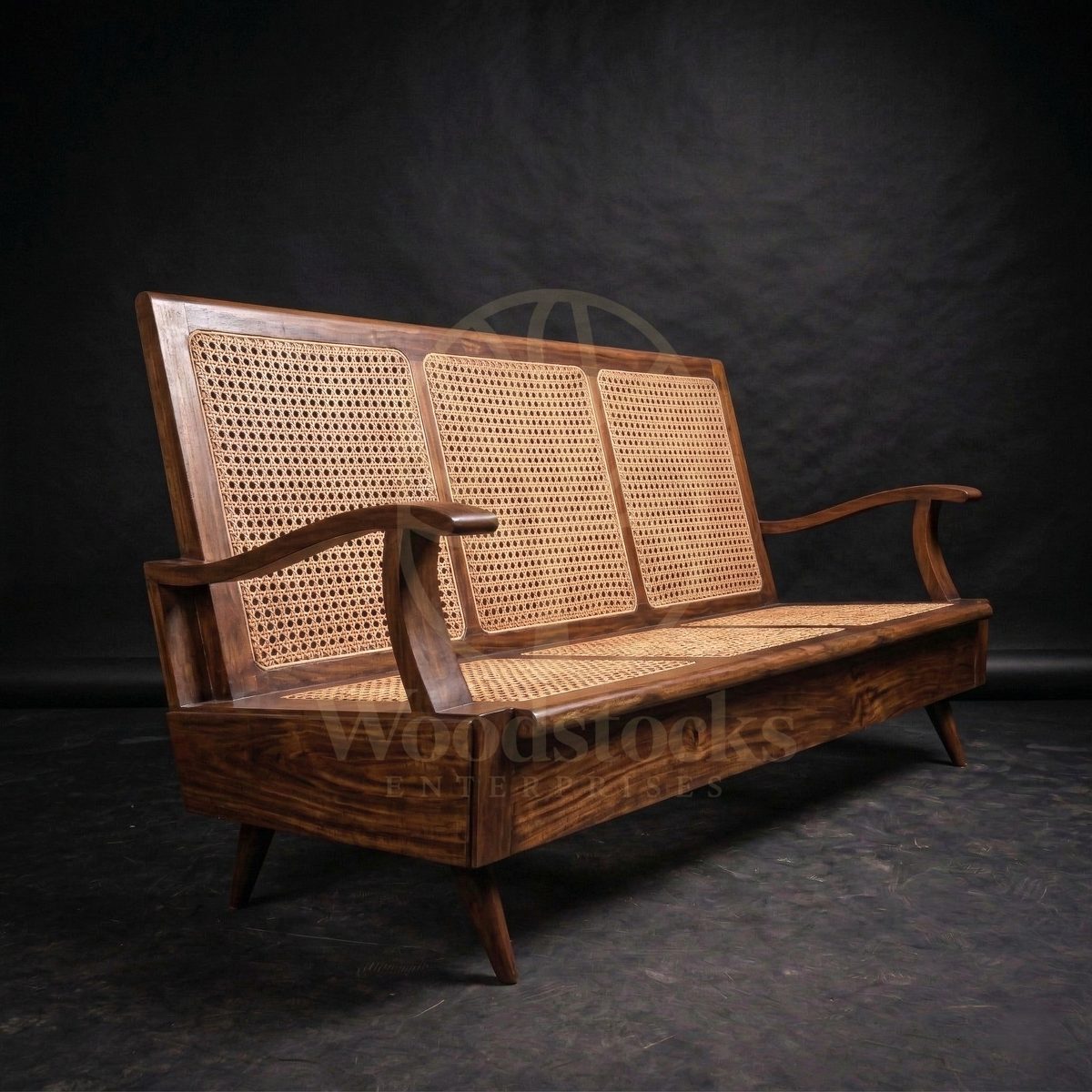 Luxury Teak Matunga Art Deco Cane Lounge Sofa, Saharanpur, view 3