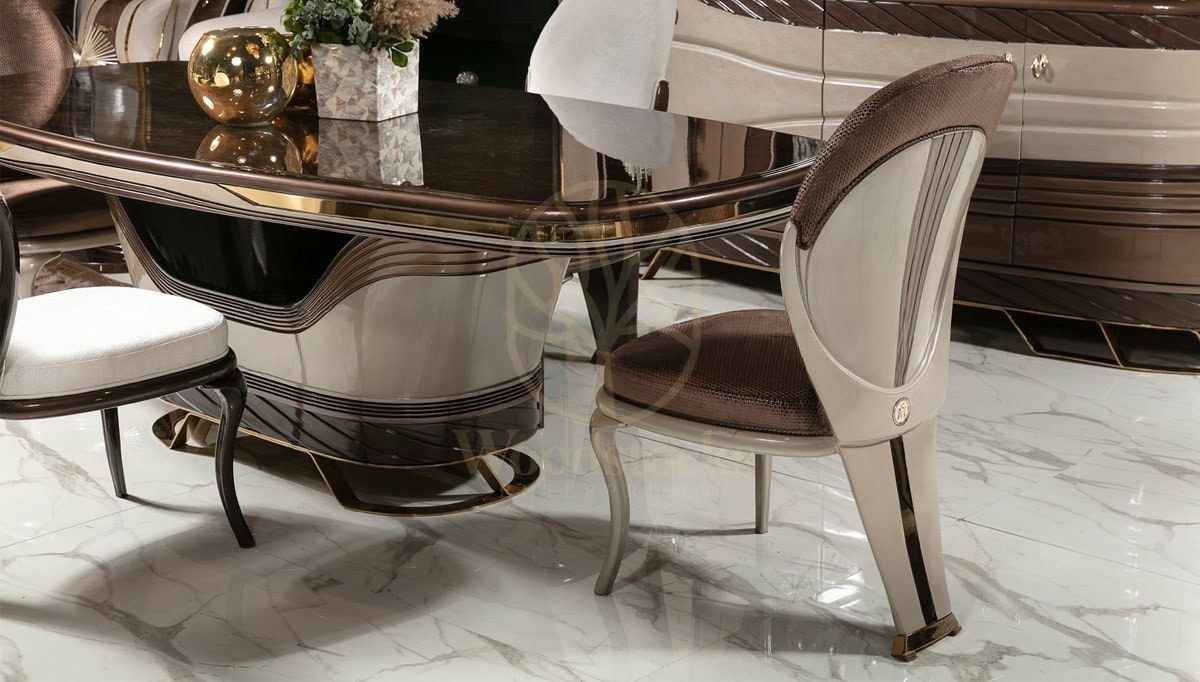 Luxury Zenon Handcrafted Teak Dining Table Set, Saharanpur, view 5