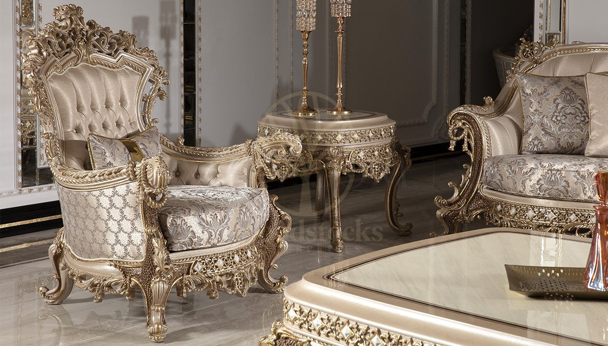 Royal Hisar White Hand Carved Teak Sofa Set, Saharanpur, view 2