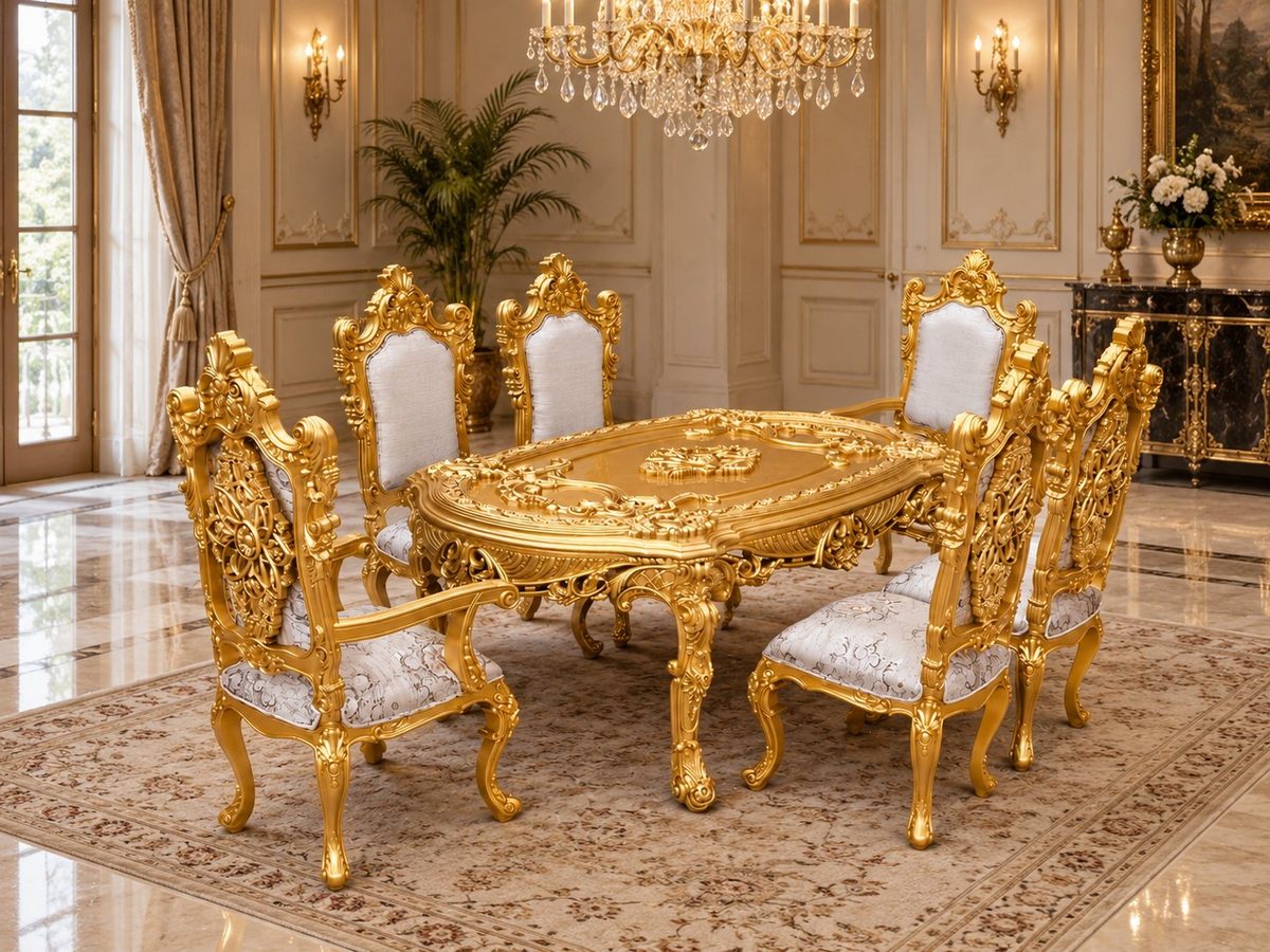 Luxury Hand-Carved Teak Dining Table, Dining Table