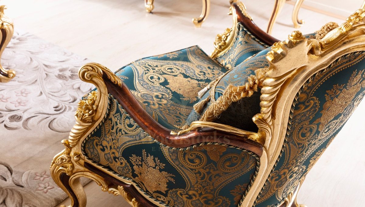 Royal Gazel Hand Carved Teak Sofa Set, Saharanpur, view 8